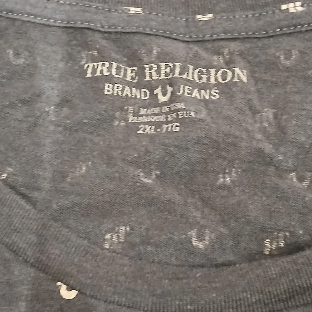 Vintage True Religion Monogram Olive Green Men's T-Shirt Size:2XL